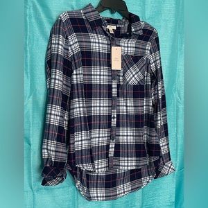 Womens Como Vintage Long Sleeve Button Down Plaid Shirt Sz S Blue, Pink , White